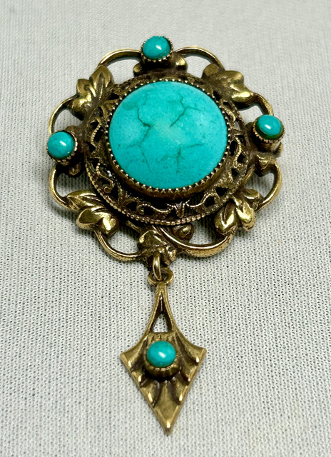 SJ25 Robert faux turquoise pin